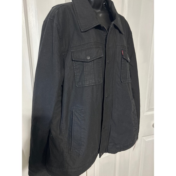 Levi Strauss Co Mens Black Quilted Lined Trucker Jacket Size XL - Picture 3 of 7
